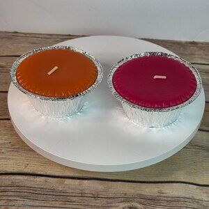 Mini Pie Shaped Candles By Target Bullseye Pumpkin Pie & Honey Apple Scents Se